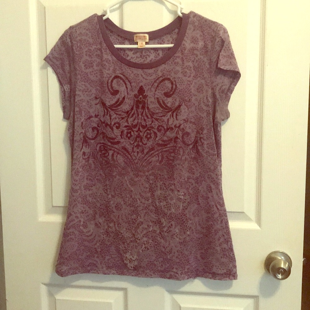 Purple short sleeve T-shirt